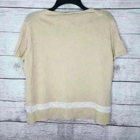 Axcess Liz Claiborne top tan and white size XL X-Large - Picture 2 of 7